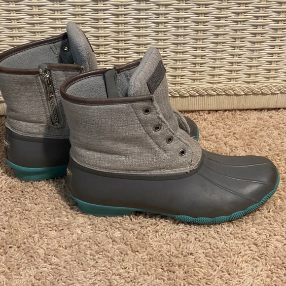 teal sperry duck boots